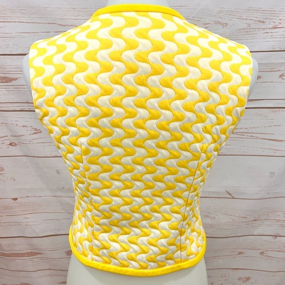 Vintage Retro 60’s Psychedelic Mod Print Quilted Vest - Picture 3 of 7